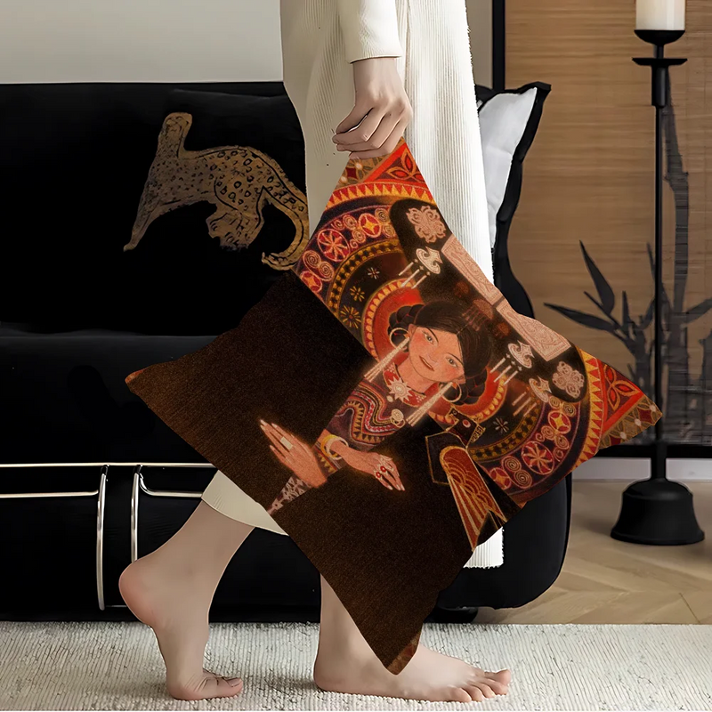 Abstract Ancient Egypt Snake Leopard Stitch Lucky Dragon Pillow Cover Sofa Cushion Cover Home Room Decoration Children Gift