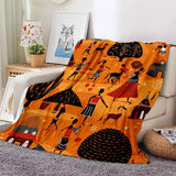 Cartoon Africa Custom Painting Art Soft Flannel Blanket