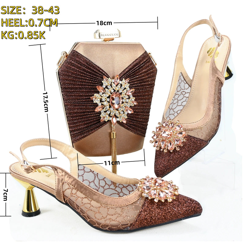 High Quality African Style Ladies Shoes And Bags Set