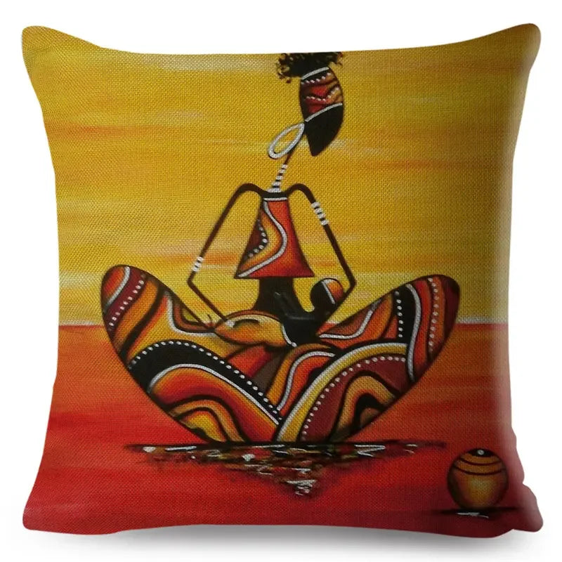 African Woman Home Decor Pillow Case