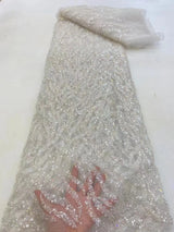 High-End Handmade Beaded Lace Fabric