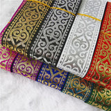 33mm Gold Silver Shining Vintage Ethnic Embroidery Ribbon Boho Lace