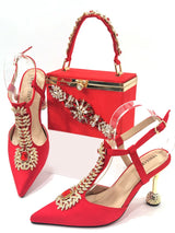 High Quality African Style Ladies Shoes And Bags Set