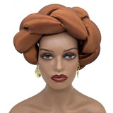 New Big Braid Head Band African Raw Silk Turban Cap