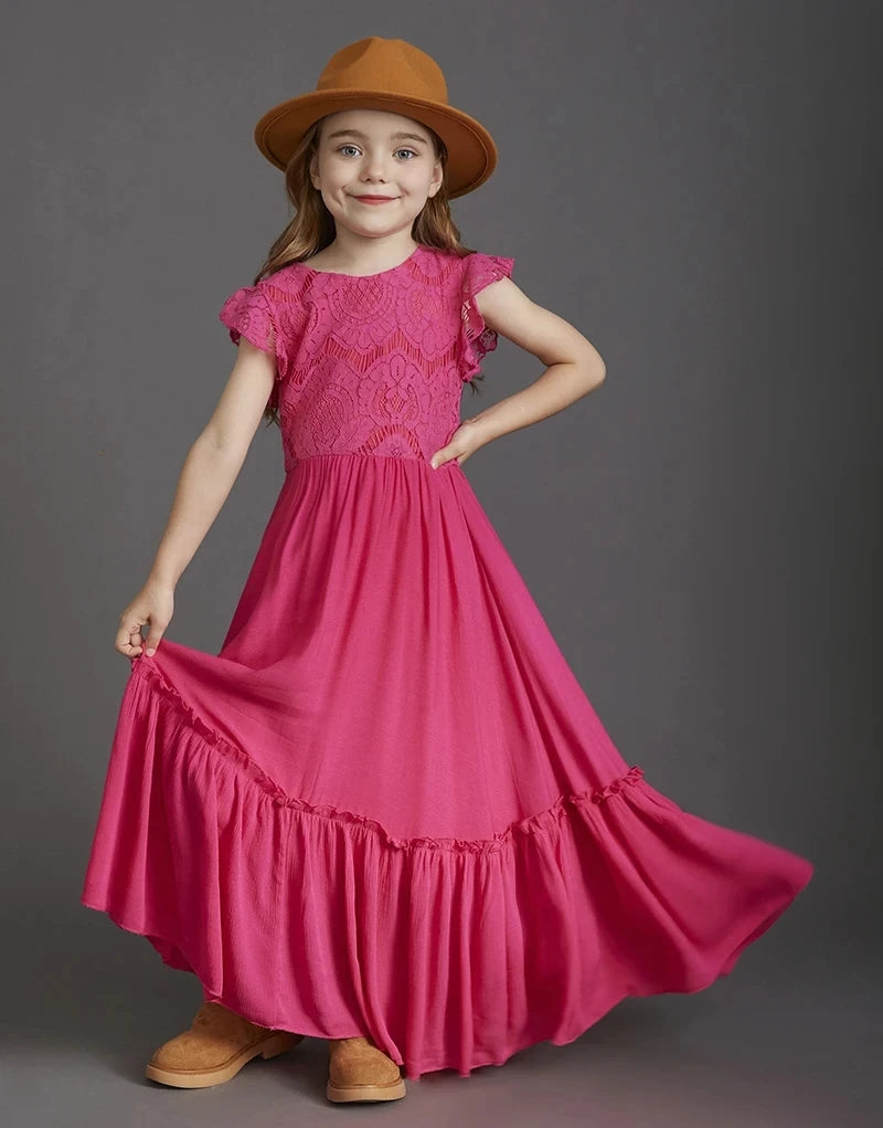 3-14 years Girls New Lace Bohemia Long Dresses