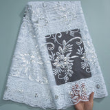 High quality Nigeria  Embroidery Tull Lace Fabric