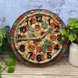 Aluminum Wall Clock Italian Pizza Theme Decor