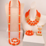 New Artificial Coral Bead Necklace Sets