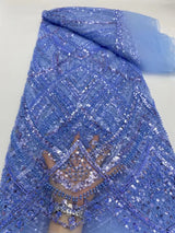 Beaded Luxury African Mesh Lace Fabric