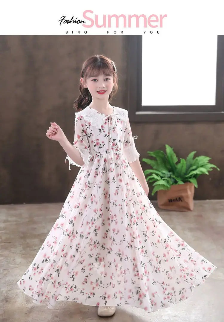 5-16Y Kids Floral Princess Party Dresses