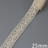 New White Beige Cotton Embroidered Lace