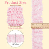 New Pink Double-Layer Pleated Chiffon Lace