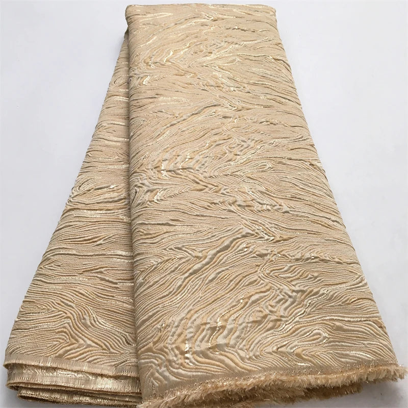 High Quality Gilding Nigerian Jacquard Lace Fabric