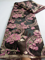 Satin Nigerian Brocade Gild Jacquard Lace Fabric