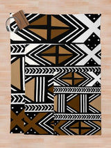 African Mud Bogolan Design Throw Blanket