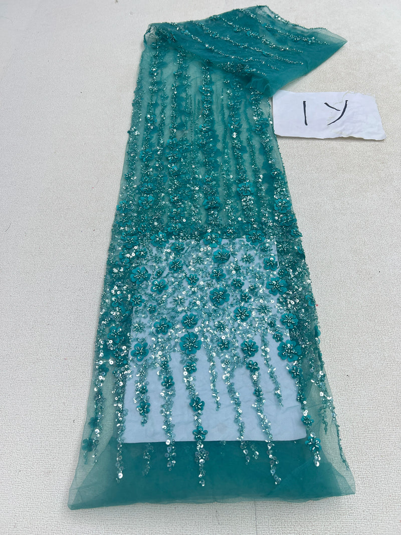 High Quality French Nigerian Beaded Lace Fabric