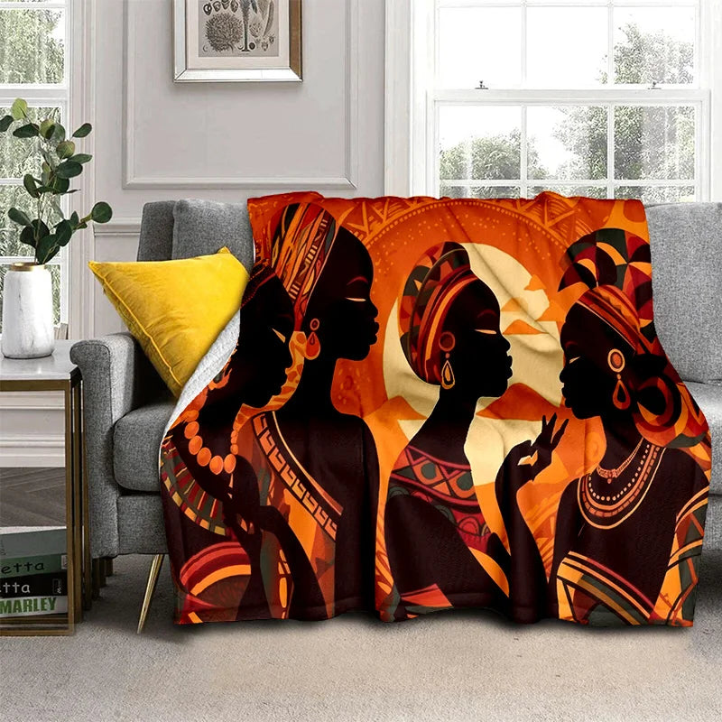 Cartoon Africa Custom Painting Art Soft Flannel Blanket