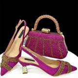 Italian Design Texture Purple Shoes And Bags