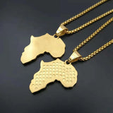 New Hip Hop Africa Map Pendant Necklace