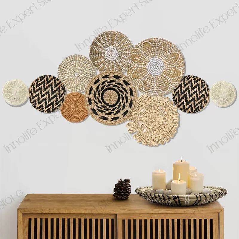 New Boho Rattan Wall Basket Decor