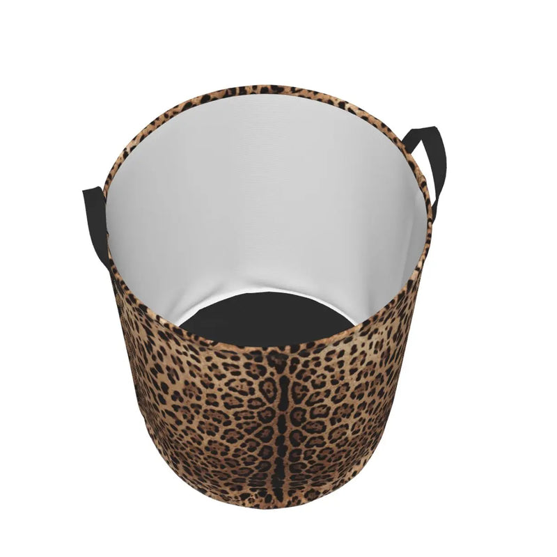 New Custom Leopard Print Laundry Basket