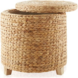 New Handwoven Water Hyacinth Footstool