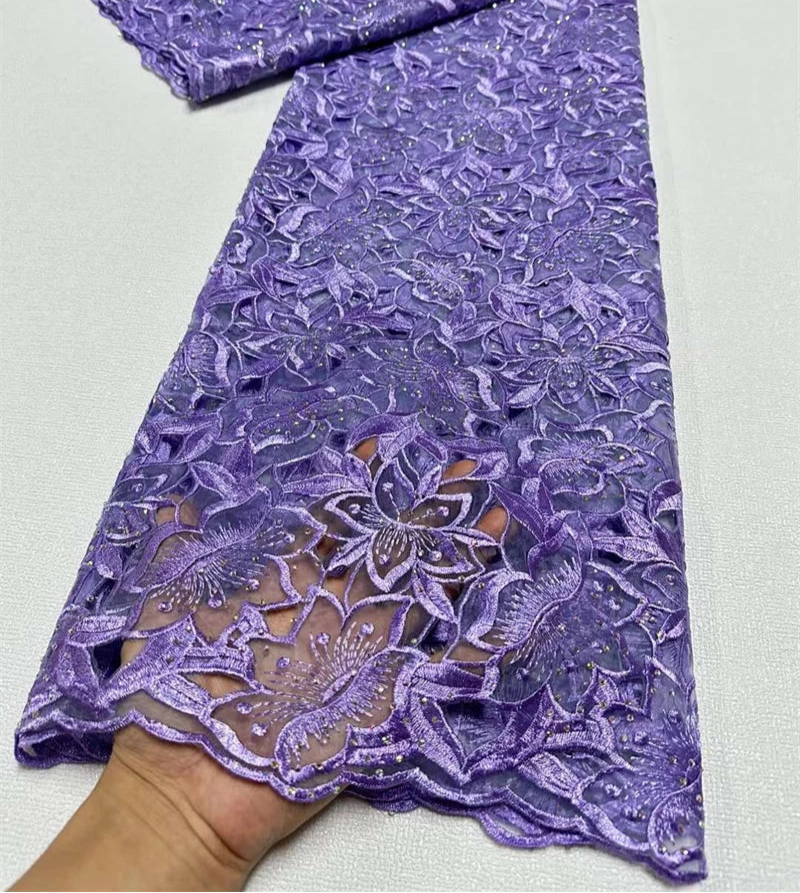 OIMG Latest African Milk Silk Cord Lace Fabric