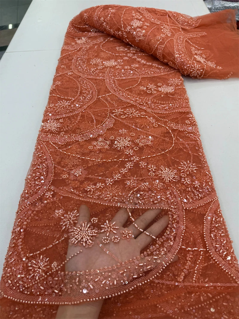 New Luxury African Mesh Lace Sequin Fabric