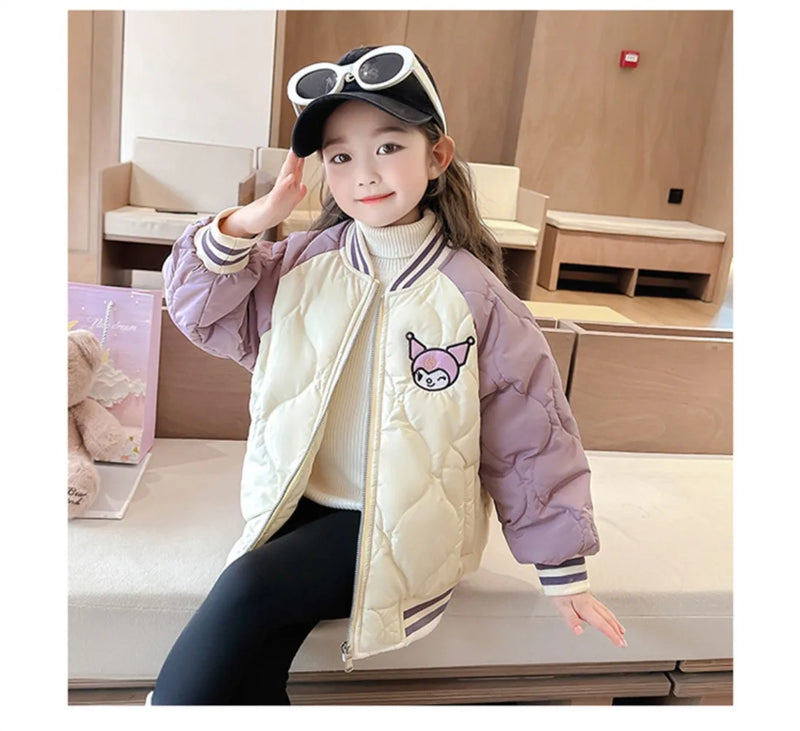 Girly Heart Kawaii Sanrio Kuromi Soft Baseball Jacket