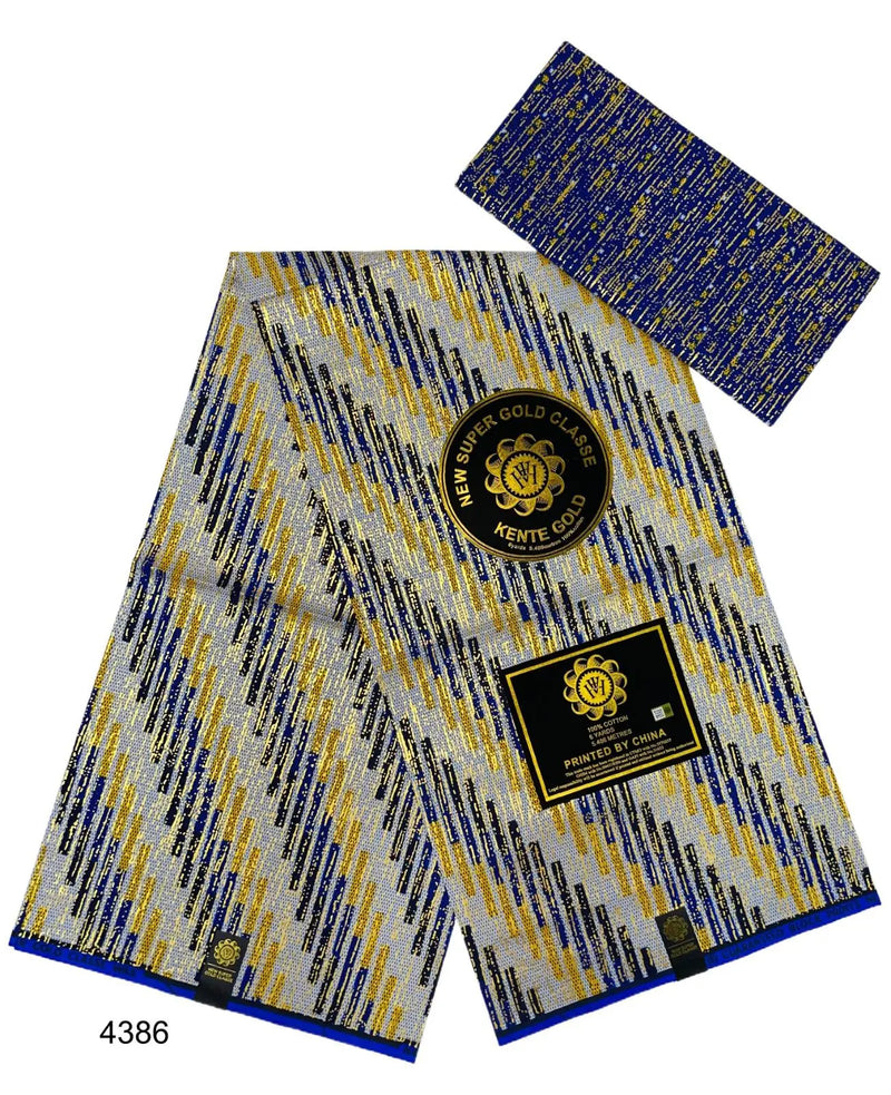 New Arrival Kente Golden 4+2 African Wax Fabric