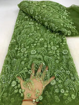 High Quality French Tulle Net Sequins Lace Fabric