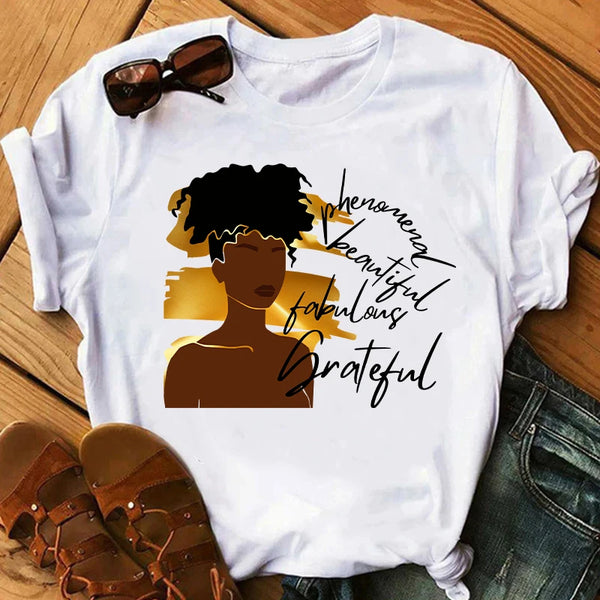 New Fashion Black Girl DIY T-Shirt