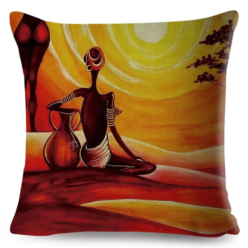 African Woman Home Decor Pillow Case