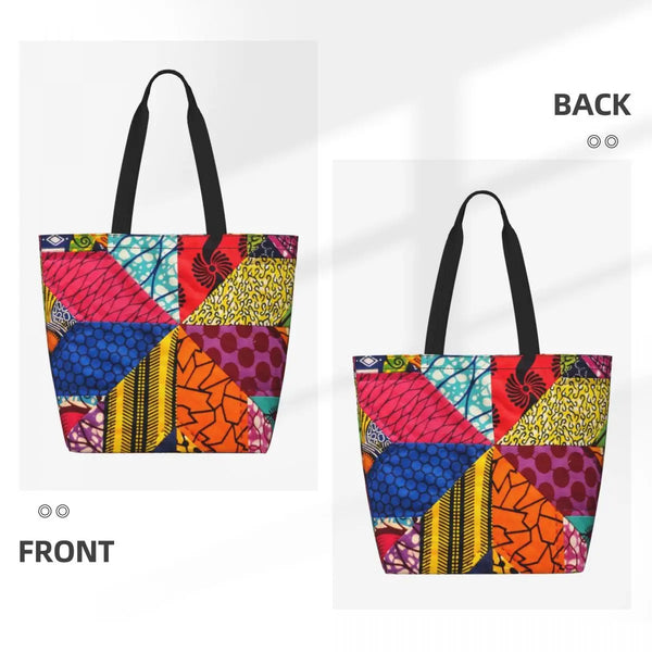 Women Geometric Ethnic Art Canvas Shoulder Shopper Bags