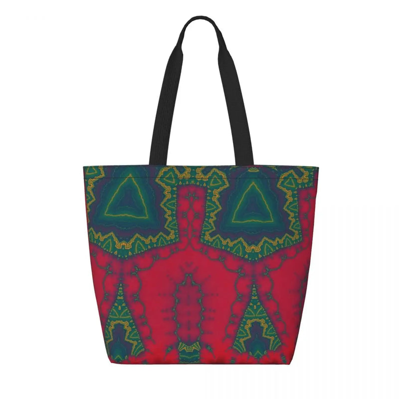 Kawaii Printing Geometric Ankara Pattern Shopping Tote Bags