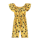 Summer African Children Printing Short Sleeveless Long Jumpsuit