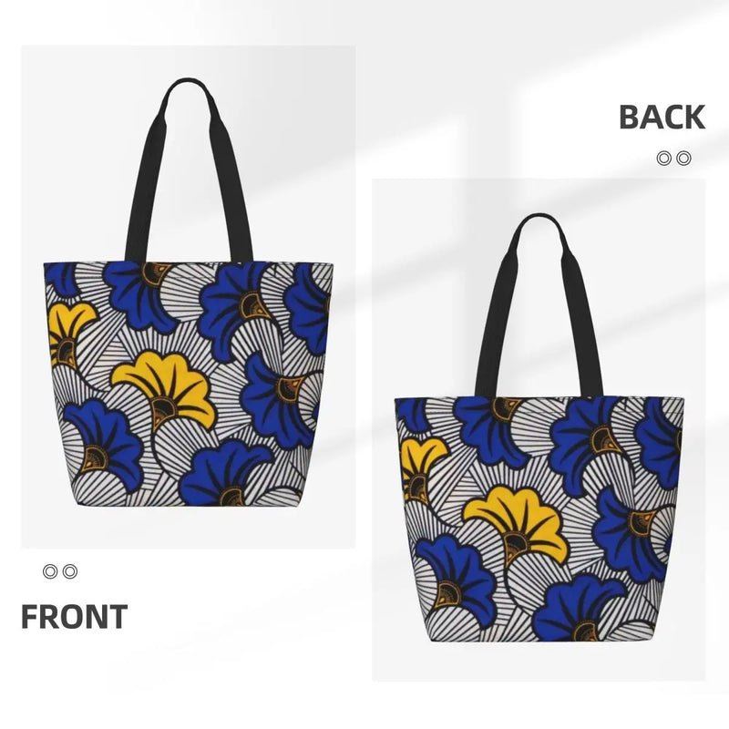 Kawaii Printing Geometric Ankara Pattern Shopping Tote Bags