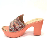 New Latest Peach Color Matching Italian Shoe and Bag Set