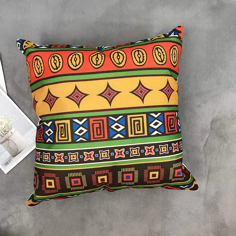 New African Ethnic Style Linen Cushion Cover