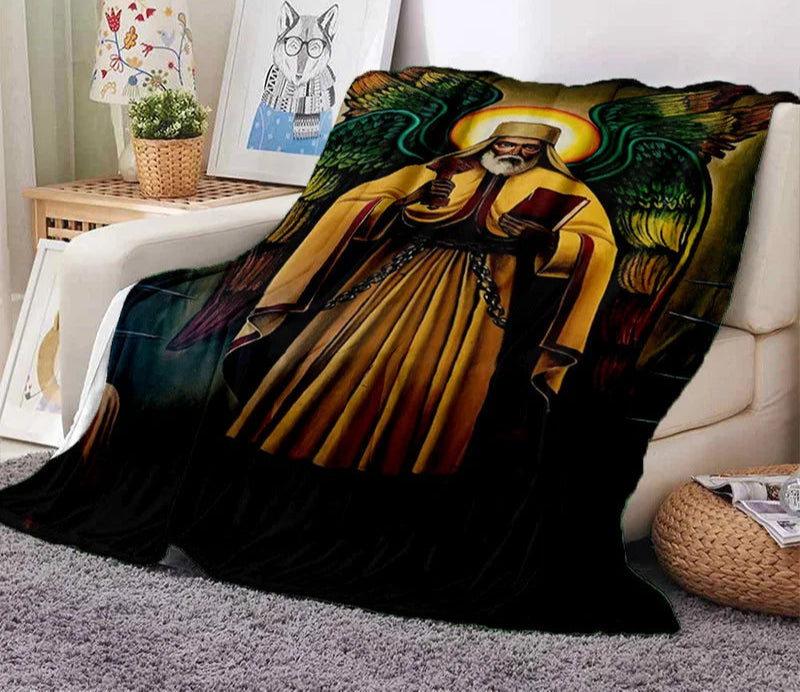 Cartoon Africa Ethiopian Custom Painting Art Soft Flannel Blanket