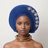 Women Aso Oke Fabric Muslim Headwear