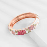 Women White Cloisonne Bangle On Hand Hawaiian Jewelry