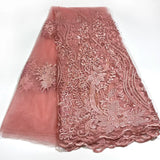 High Quality Lace Beads Mesh French Tull Lace Fabric