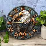 New Bald Eagle Silent Aluminum Wall Clock Decor