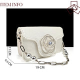 New Arrival Elegant Full of Rhinestone Flower Design Style Shoes and Bag Set