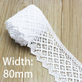 New White Beige Cotton Embroidered Lace