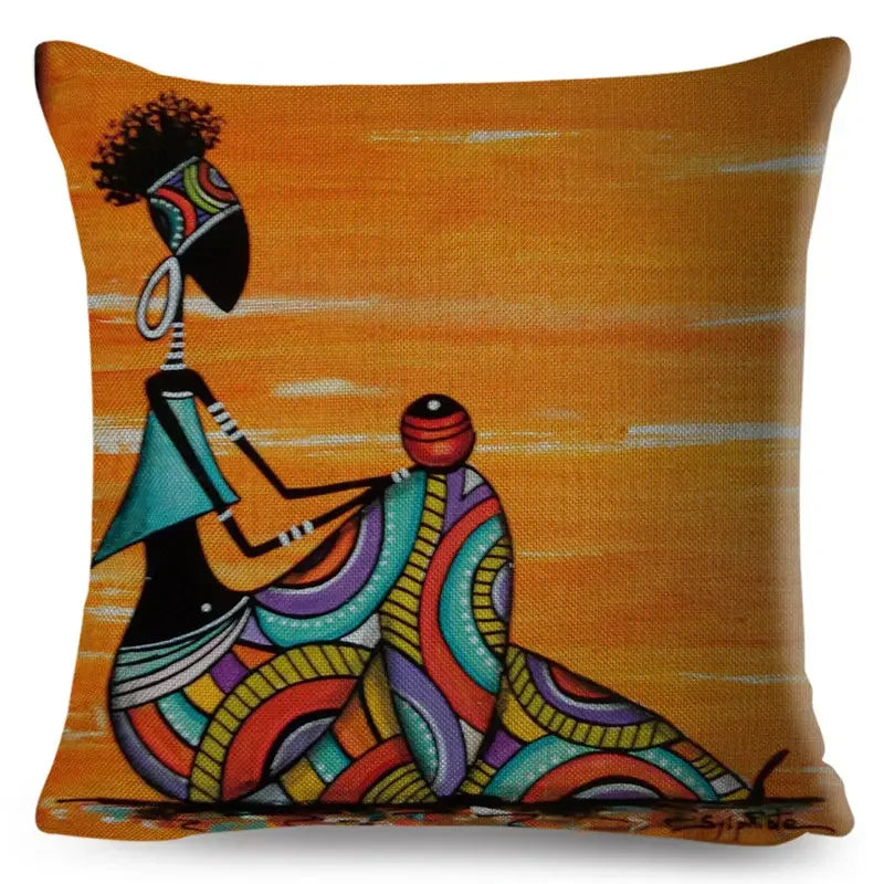 African Woman Home Decor Pillow Case