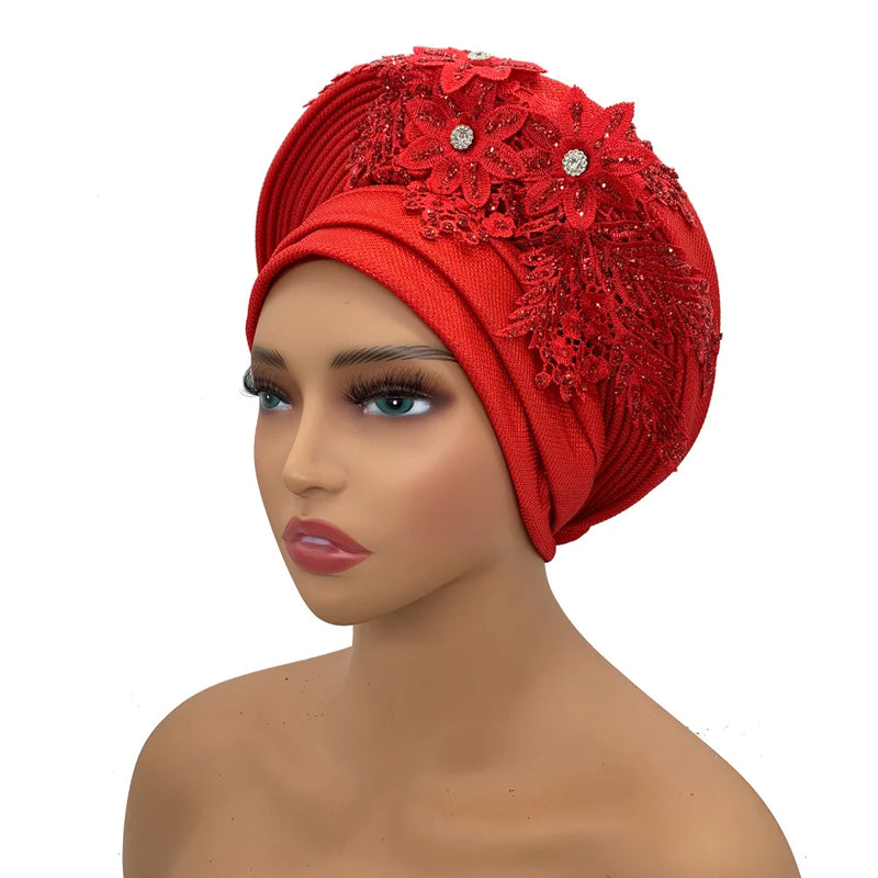 New Elegant African Autogele Women's Turban Cap