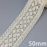 New White Beige Cotton Embroidered Lace