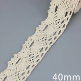 New White Beige Cotton Embroidered Lace